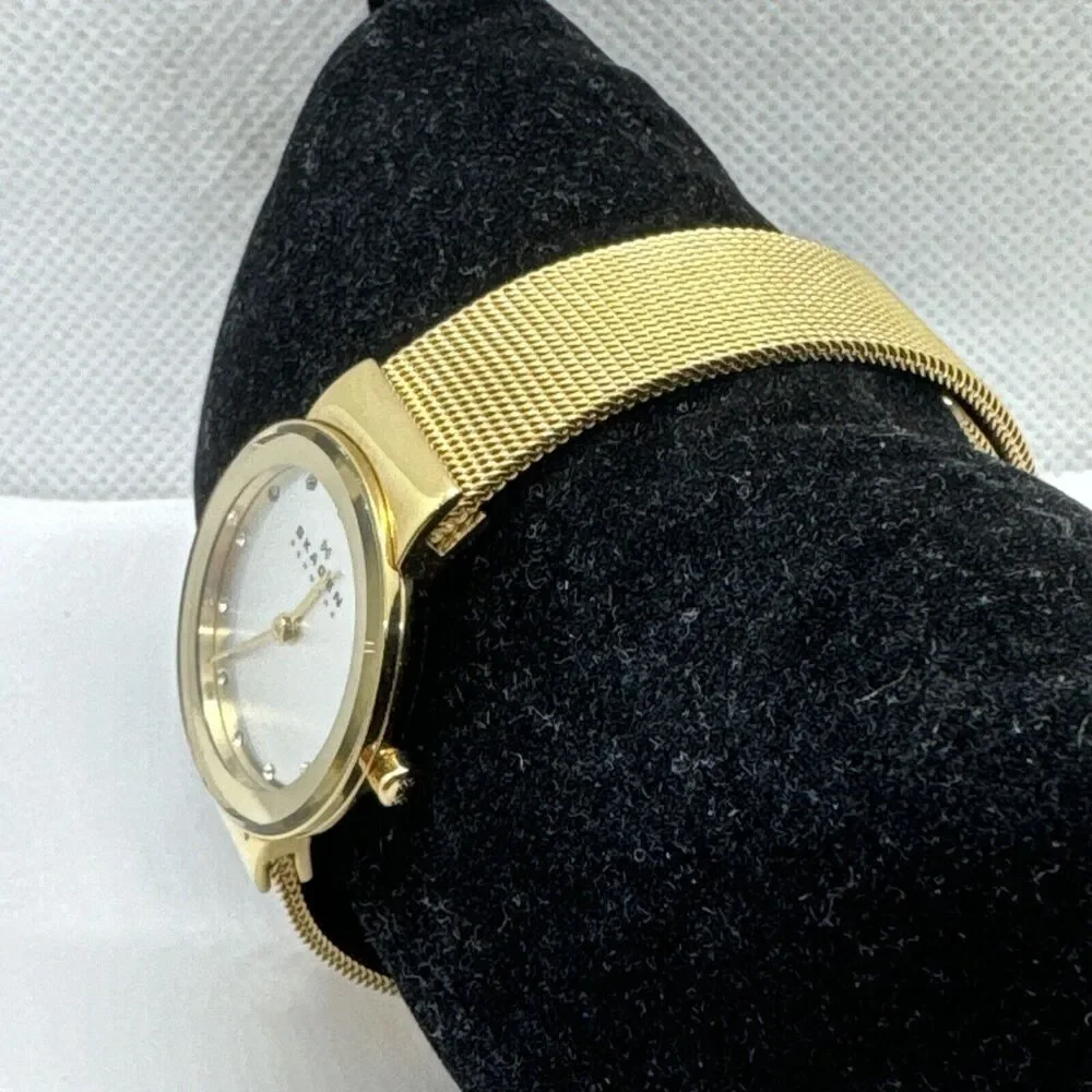 Skagen Freja 358SGGD Women's Gold Stainless Steel Analog Dial Wrist Watch JNA567